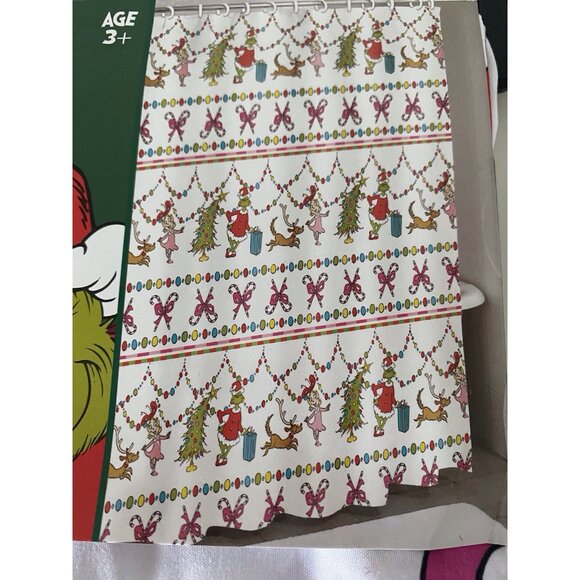 Dr. Seuss The Grinch Max Cindy Lou Christmas Holiday Shower Curtain 70 X 72” NEW - Picture 2 of 12